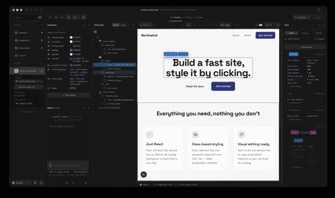 Looping GIF of the Ship Studio interface
