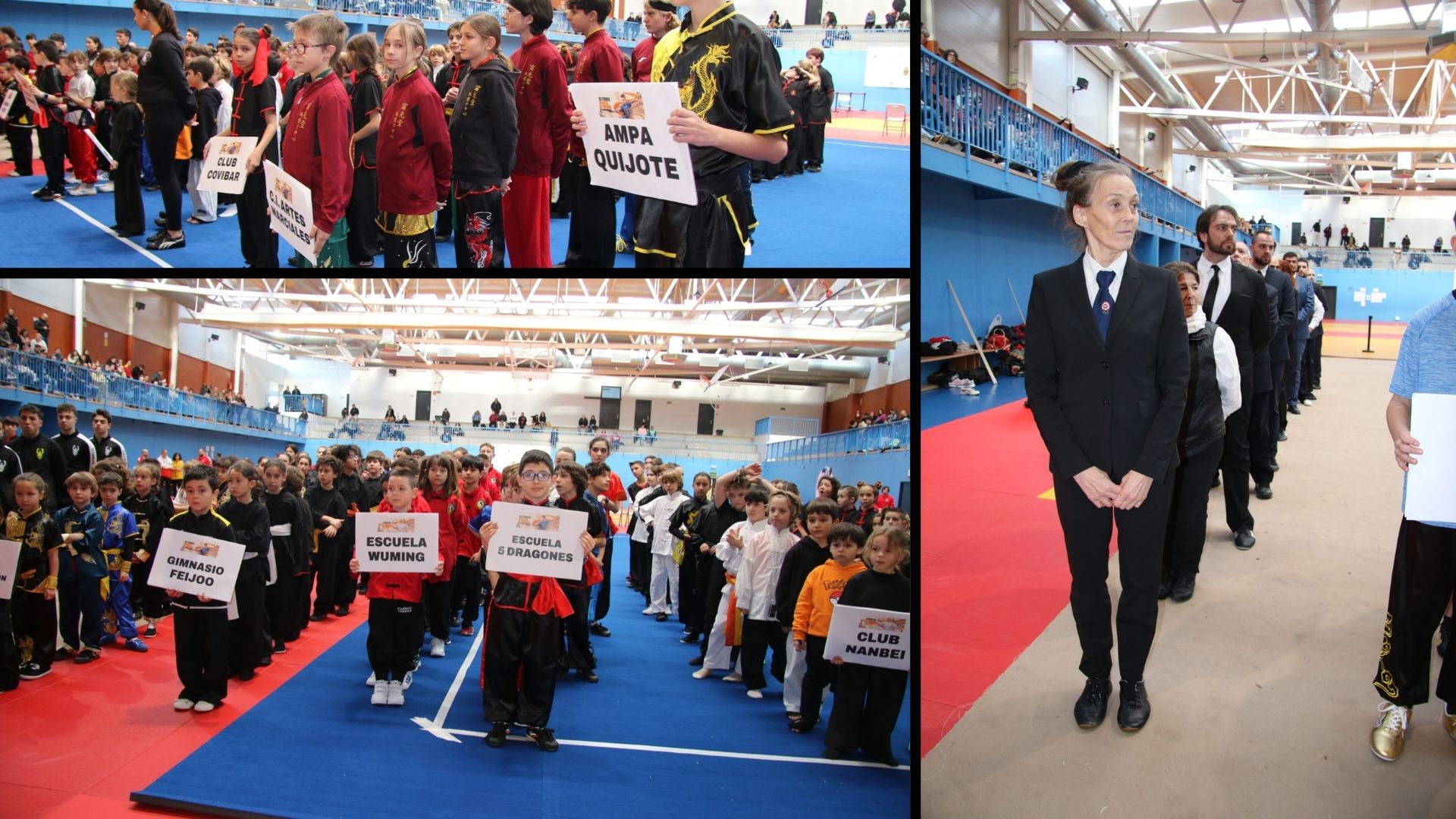 Competidores y jueces formados listos para empezar el campeonato