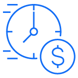 Blue icon representing fast crypto payment settlement - crypto POS system - SkyTab