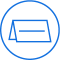 Blue icon with a namecard - build a restaurant website - SkyTab