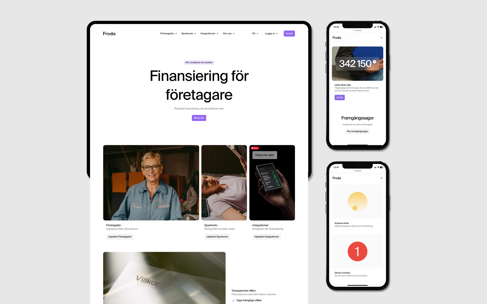 Froda website across multiple devices