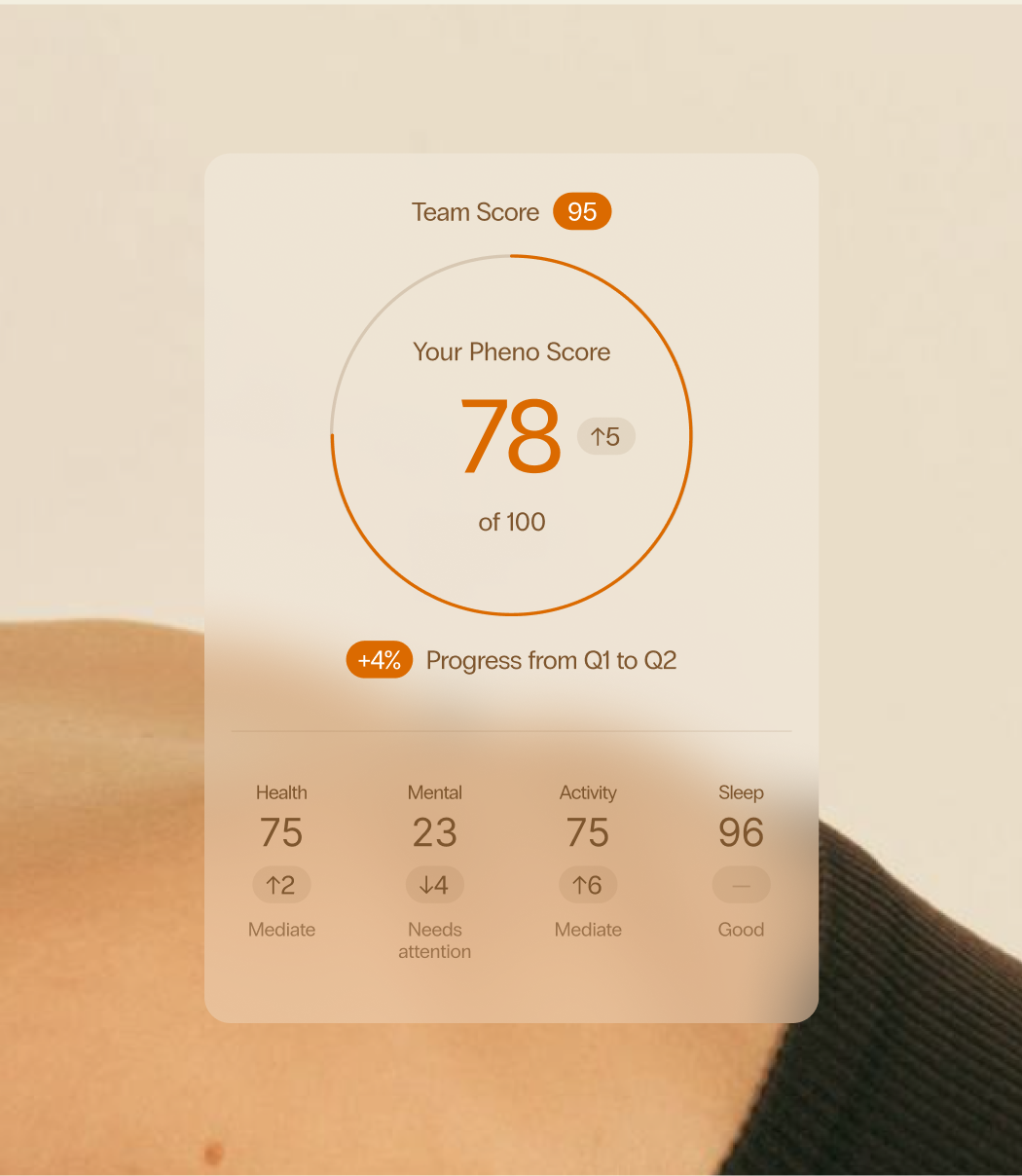 Holistic health scores interface