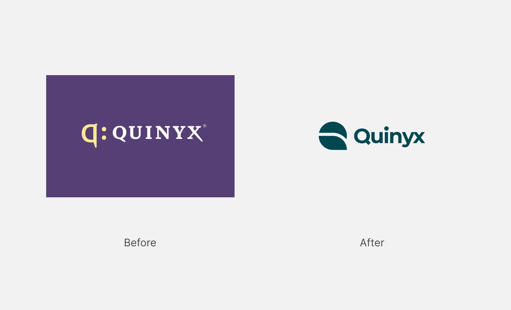 Quinyx logo redesign sammenligning