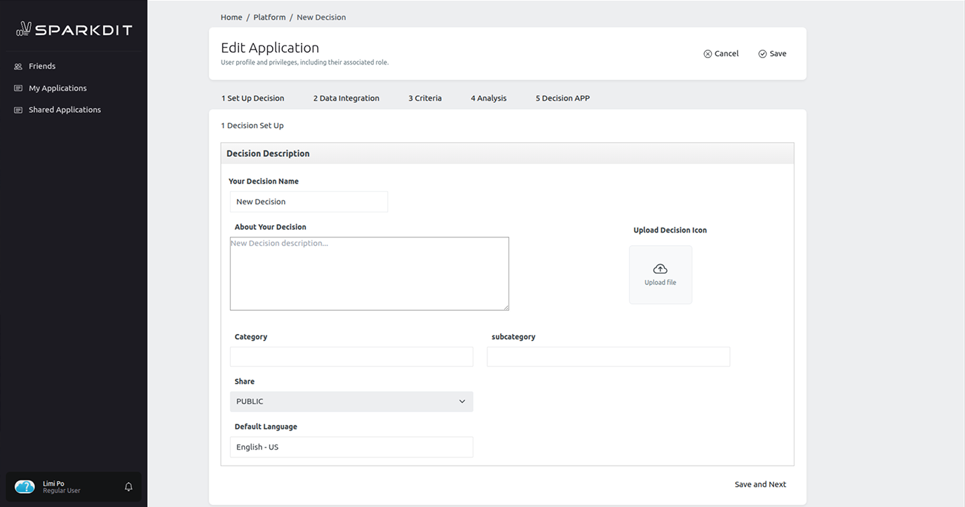 Decision application builder