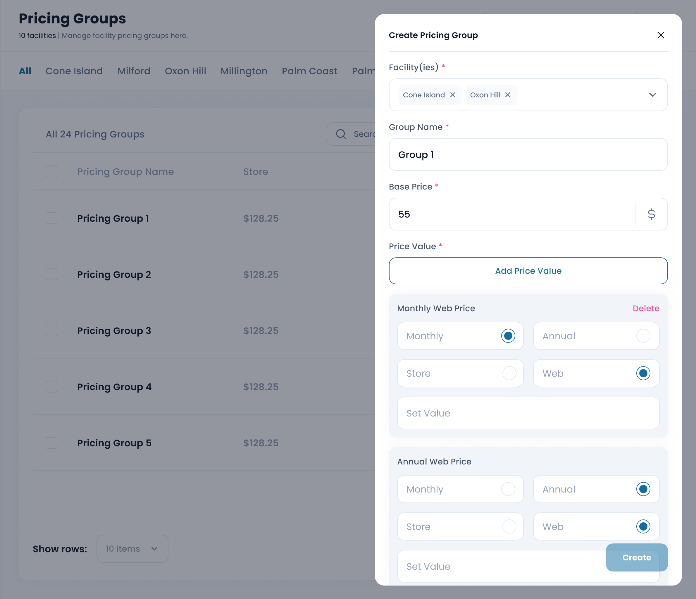 Create Pricing Group