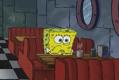 SpongeBob flipping through calendar pages, marking off the days while he waits.