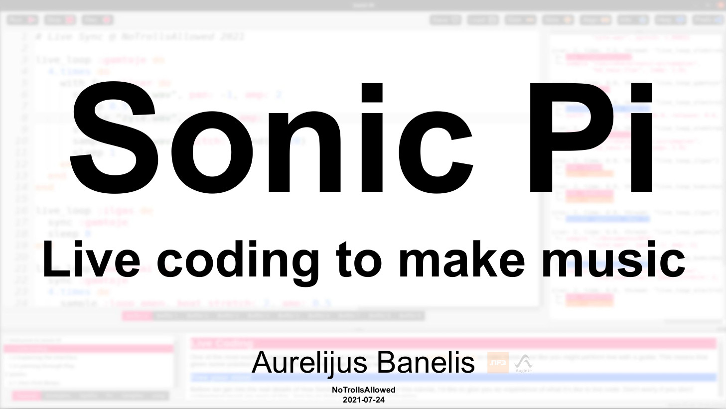 Sonic Pi: Live coding to make music