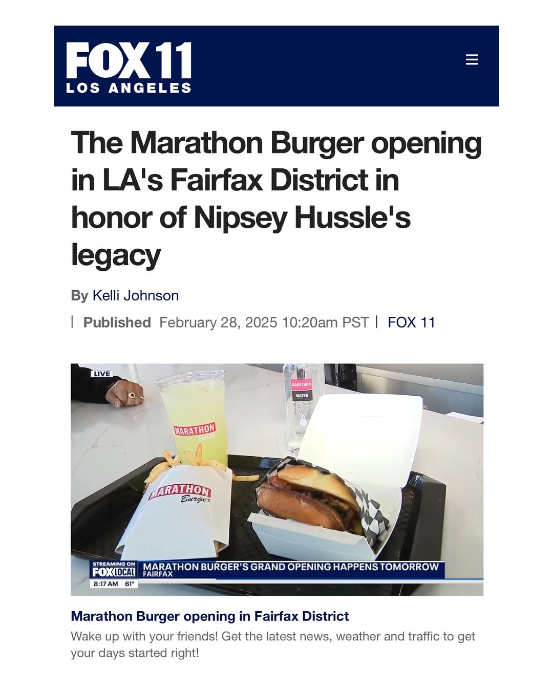 Marathon Burger Opens Flagship in Fairfax District, Honoring Nipsey Hussle's Legacy media 5