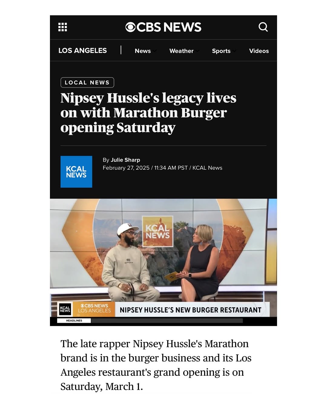 Marathon Burger Opens Flagship in Fairfax District, Honoring Nipsey Hussle's Legacy media 7