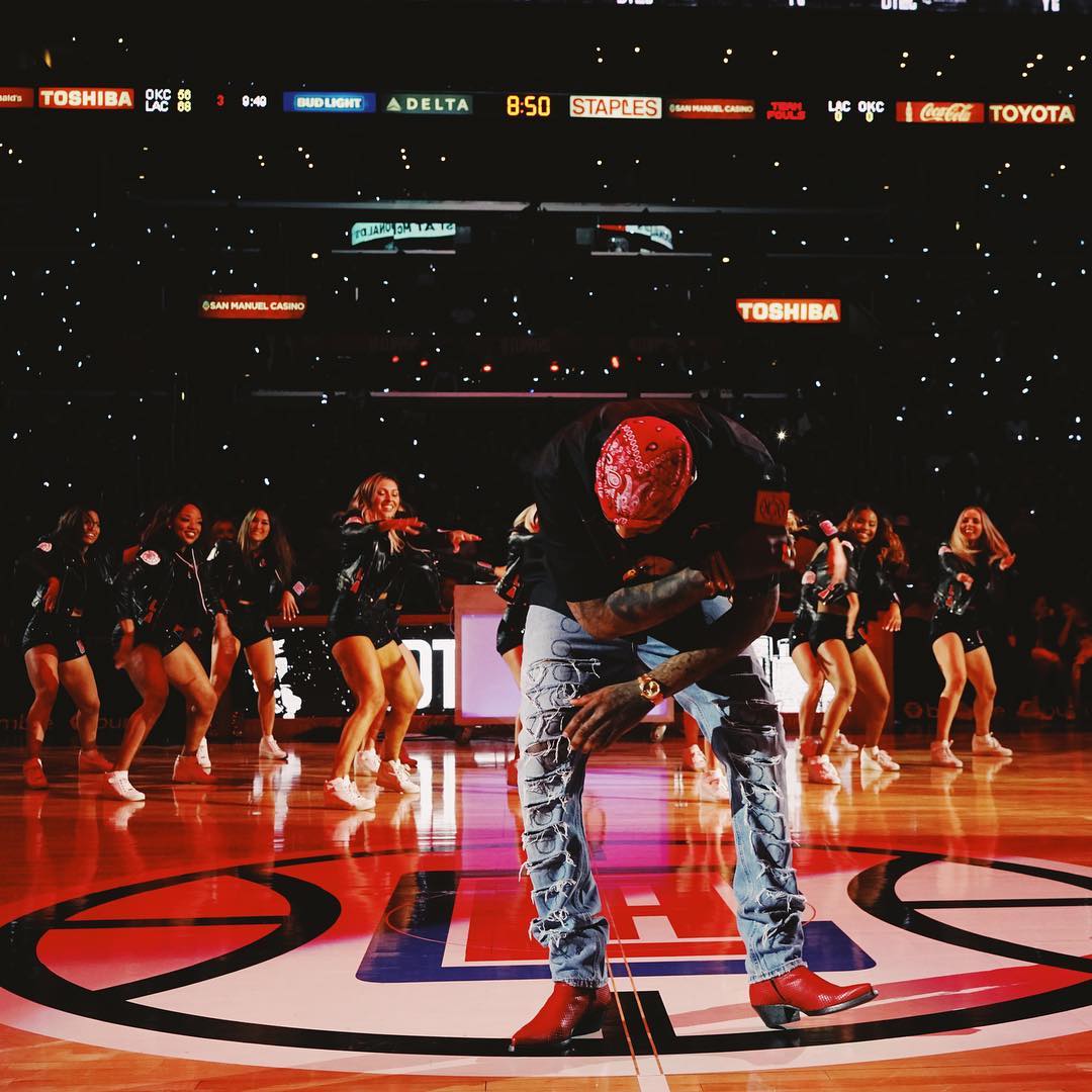 YG Lights Up Clippers vs. OKC Game as Host & Performer media 6