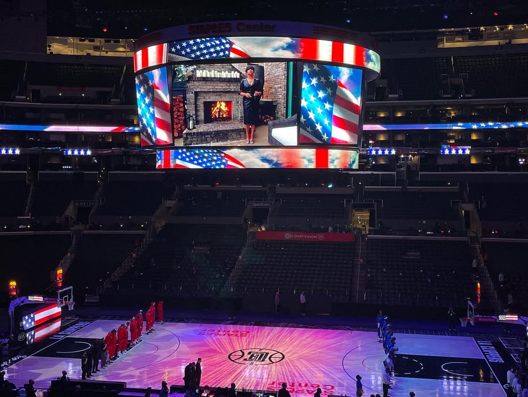 RaVaughn Delivers Powerful National Anthem at LA Clippers Game media 3