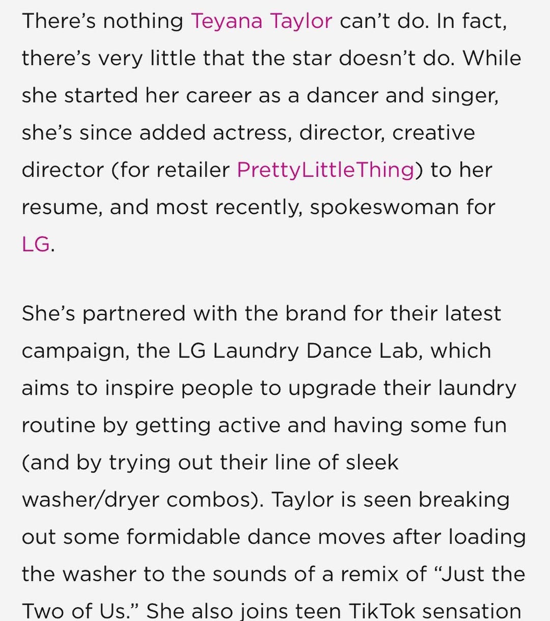 Teyana Taylor Discusses New LGUSA Campaign with Essence Magazine media 2