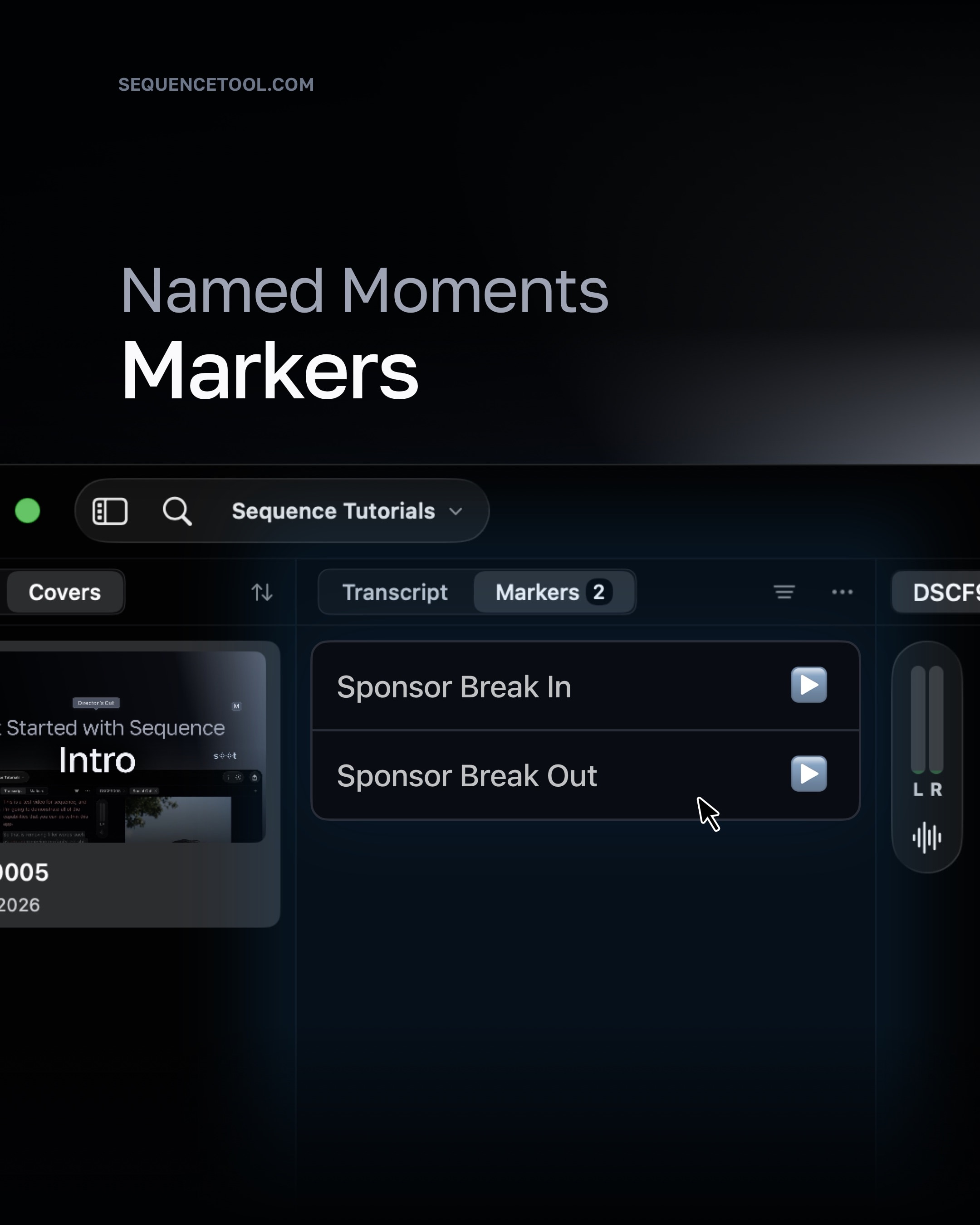 Plan your projects with markers - these show up in FCP or Resolve when you export!