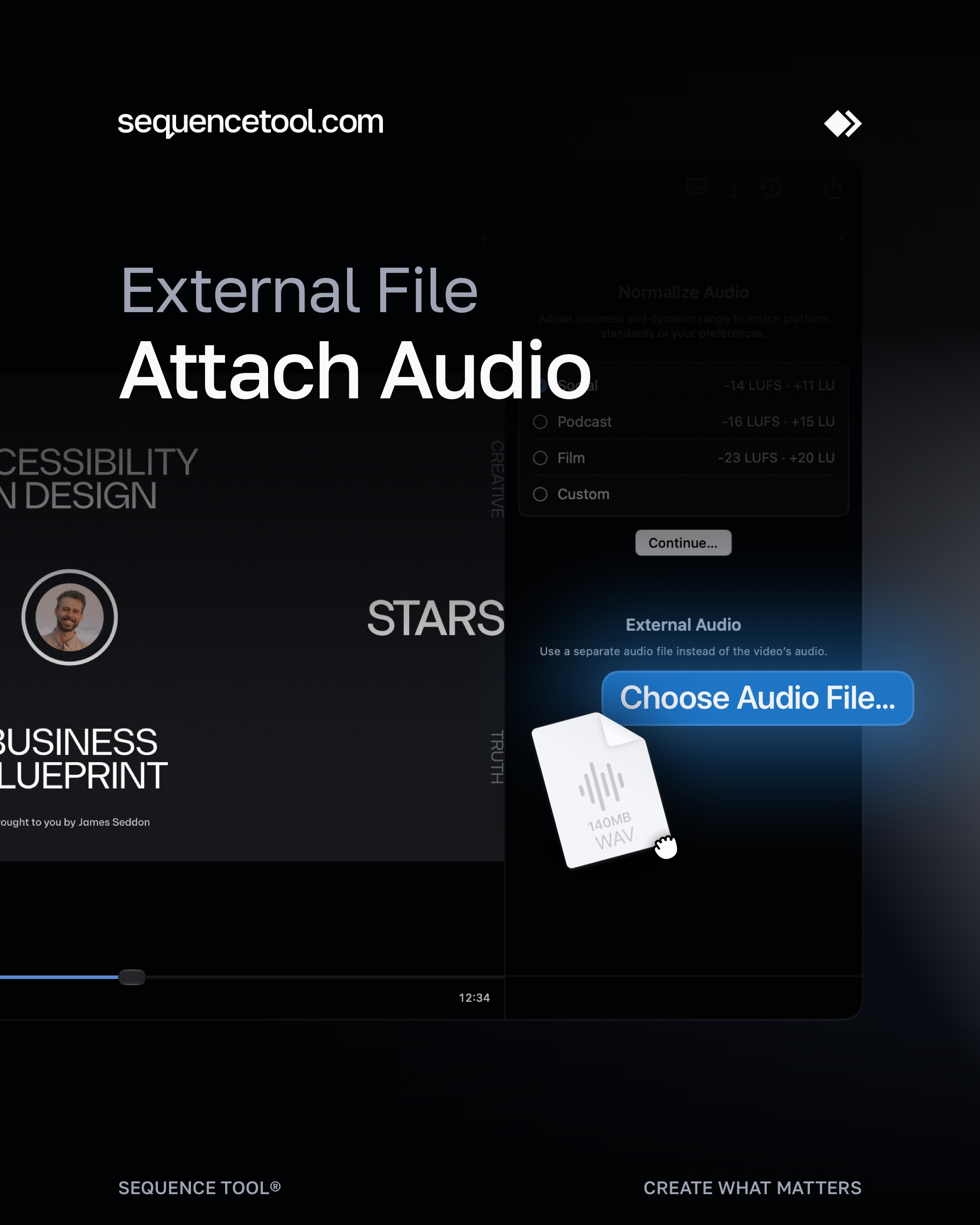 Prefer editing in a DAW? With Sequence, you can attach external audio to your variant.
