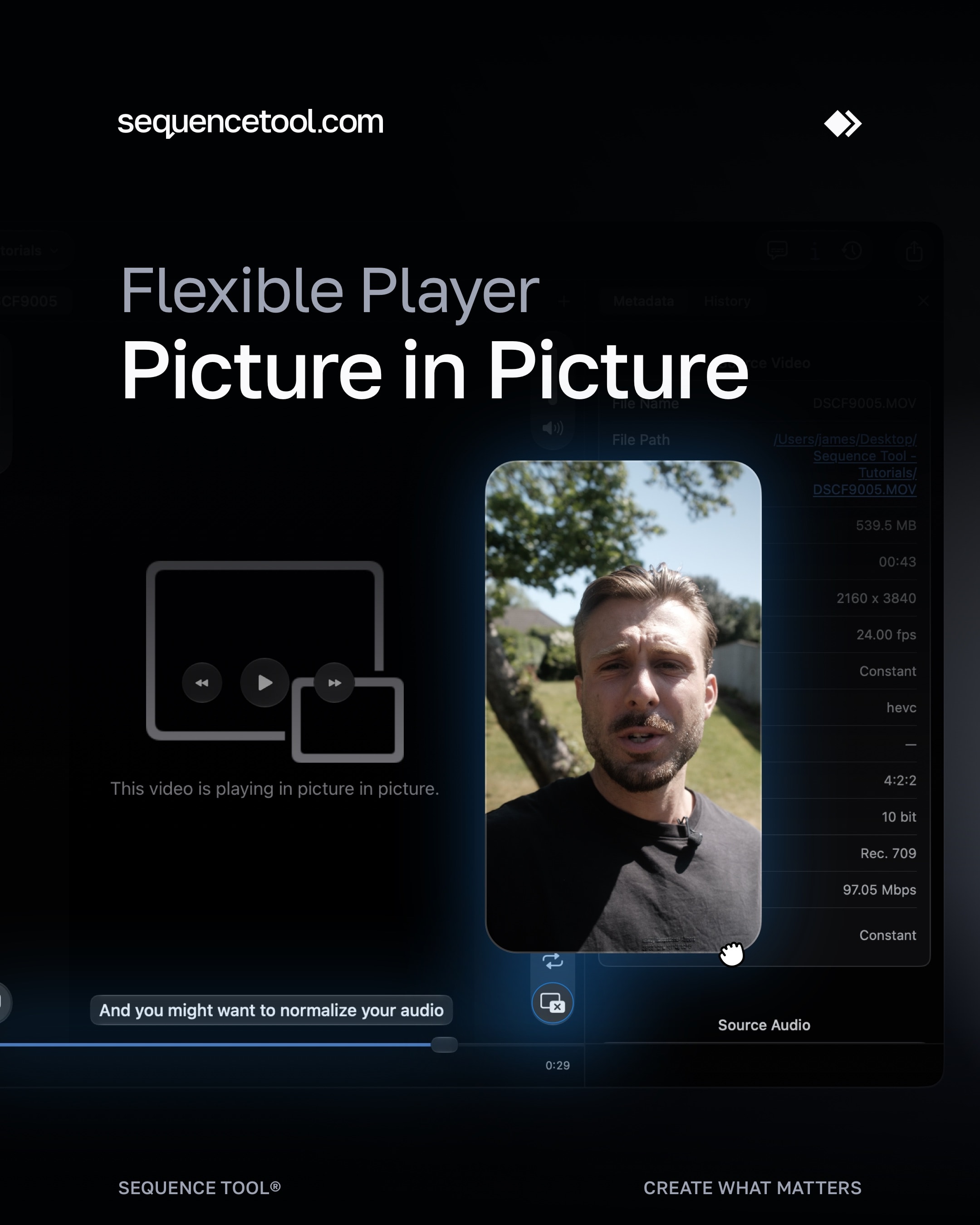 Working in a document? bring your video in with Picture-in-Picture without switching apps.