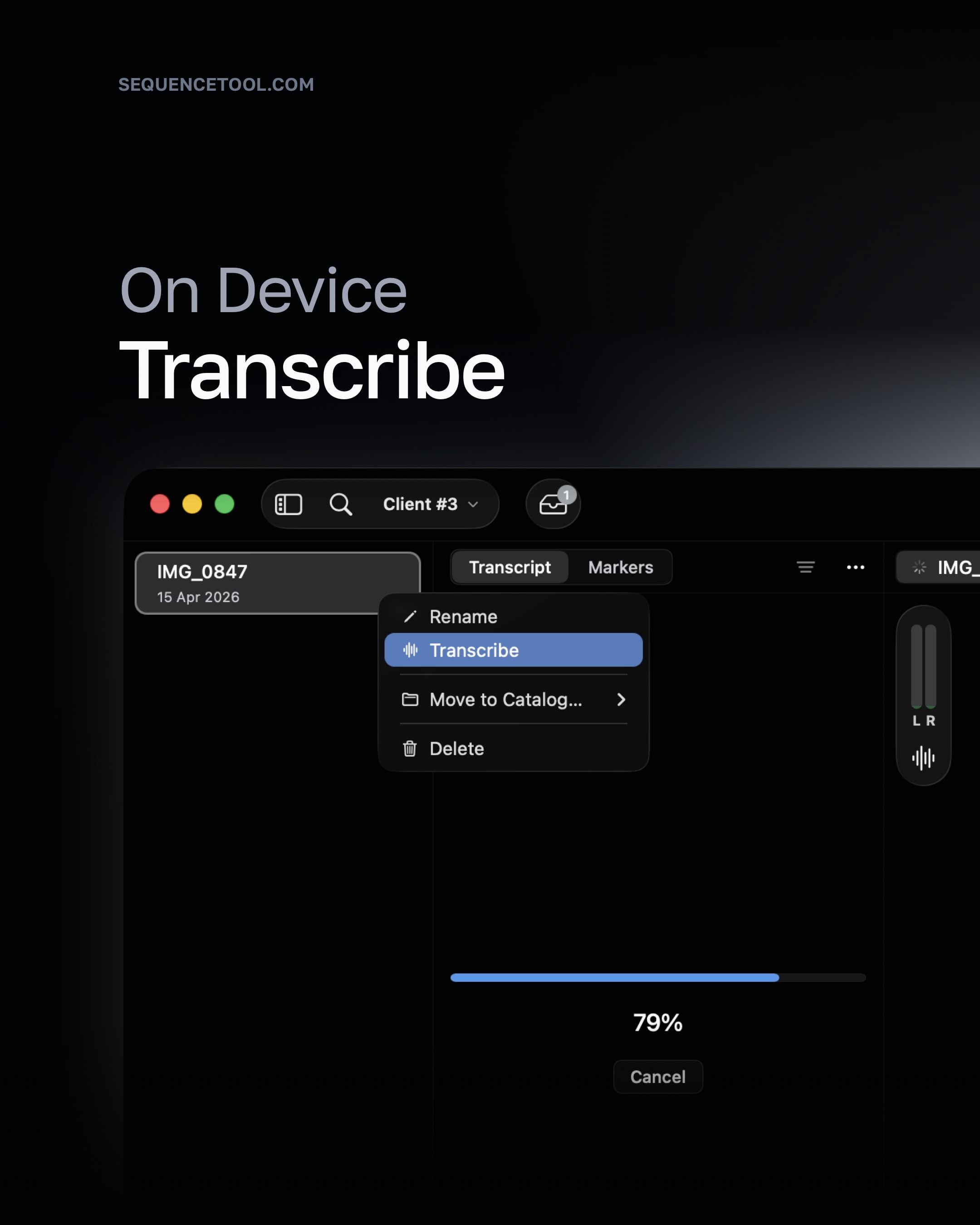 Turn a long video or audio into a timed transcript. Sequence runs on-device using a custom Parakeet V3 Core ML model.…