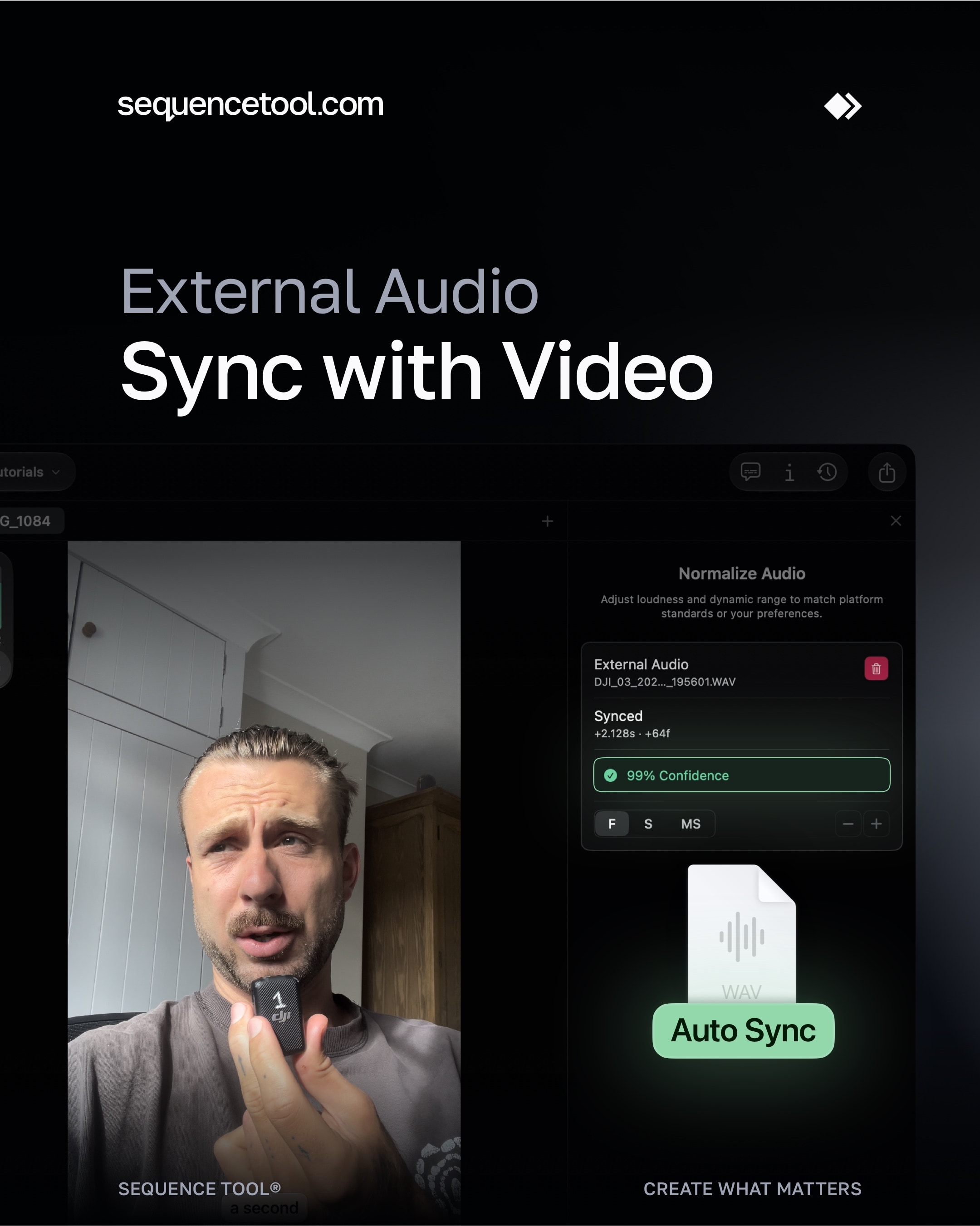Record audio externally? no problem. In the upcoming release (1.3.0) Auto Sync is here!