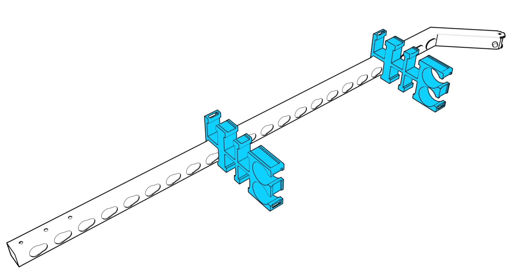 Two storage rings fitted along the column.