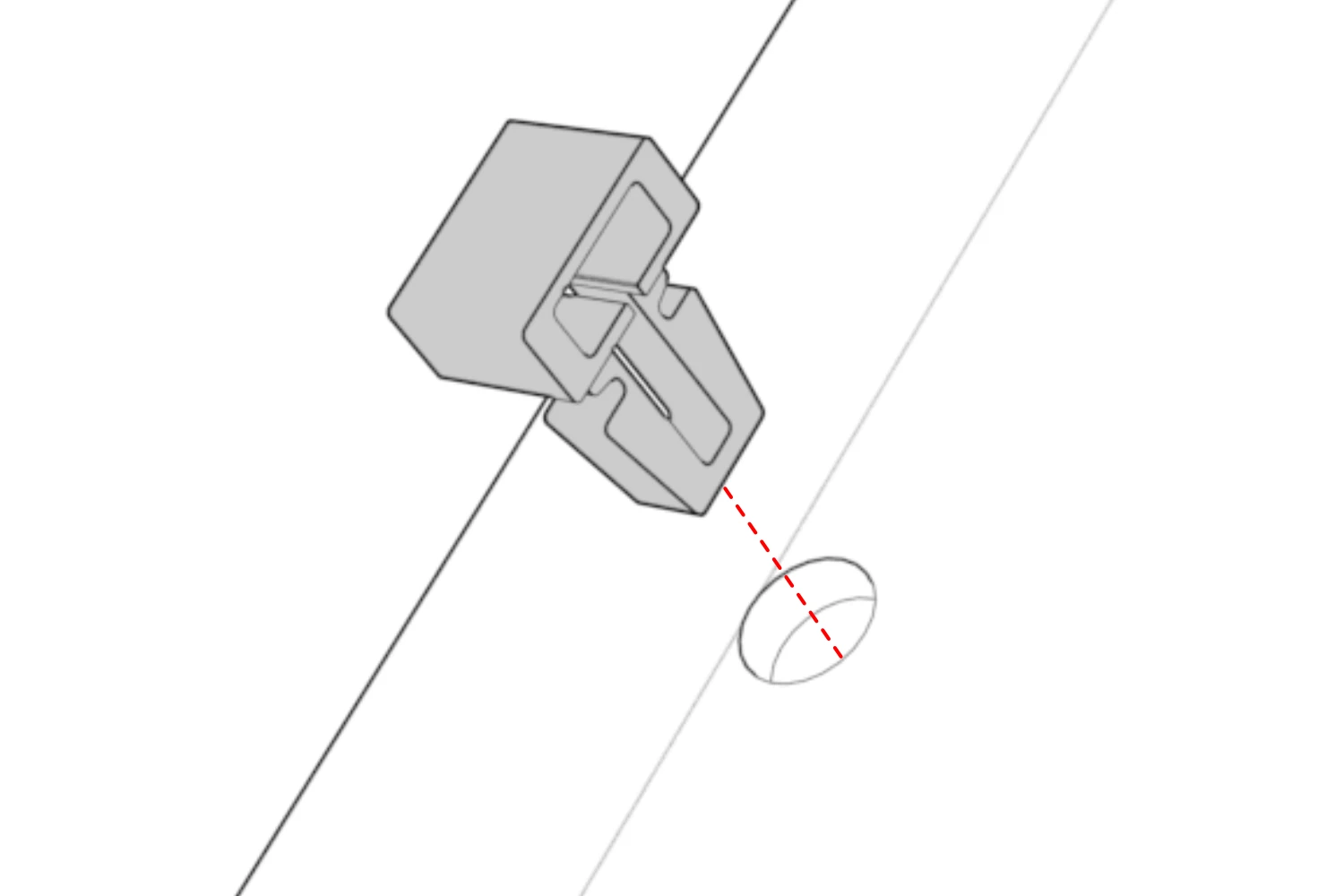 Push-in cable mount aligned with a hole in the rear leg.