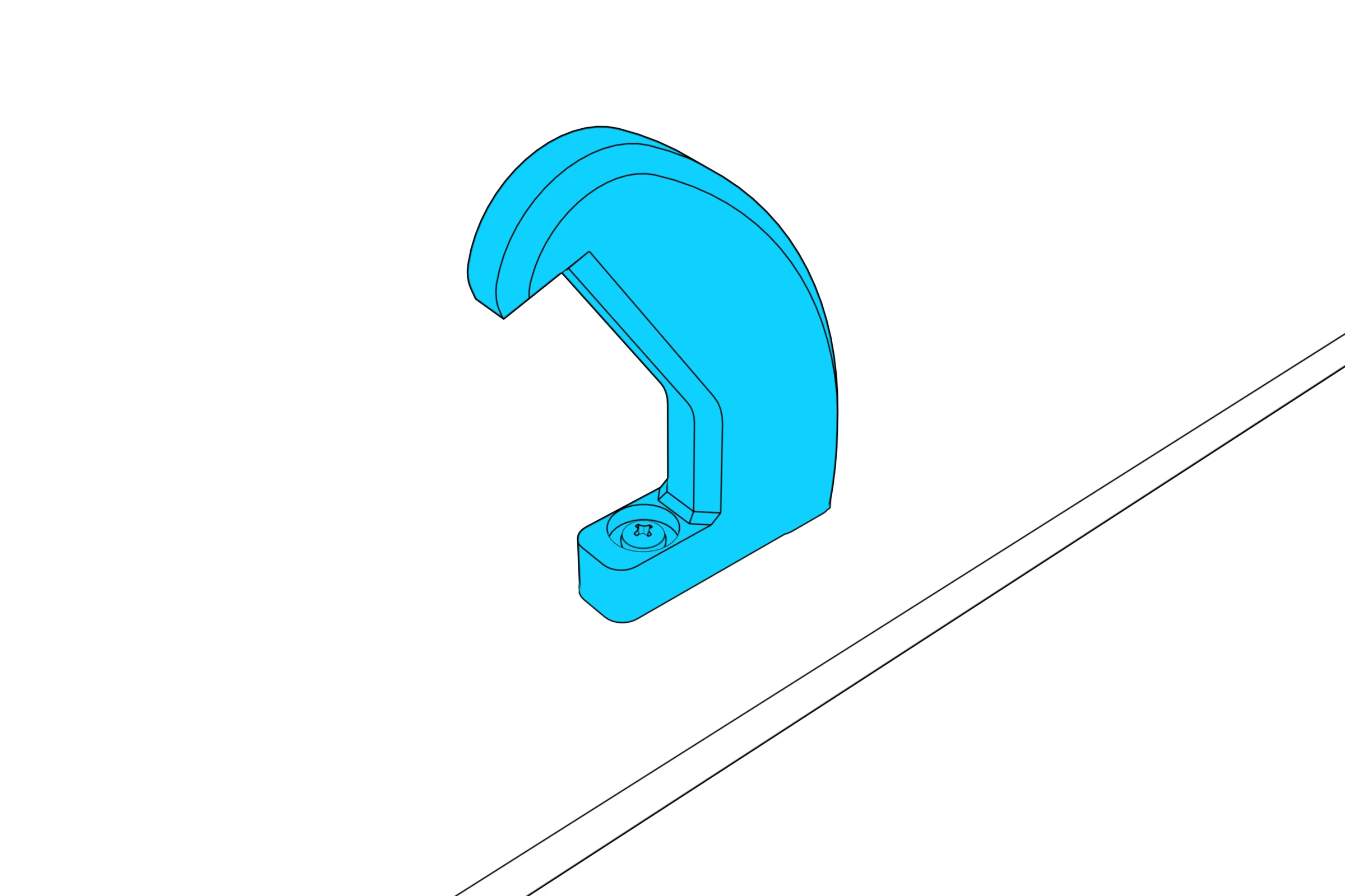 A panel hook seated against the rear of the inner panel.