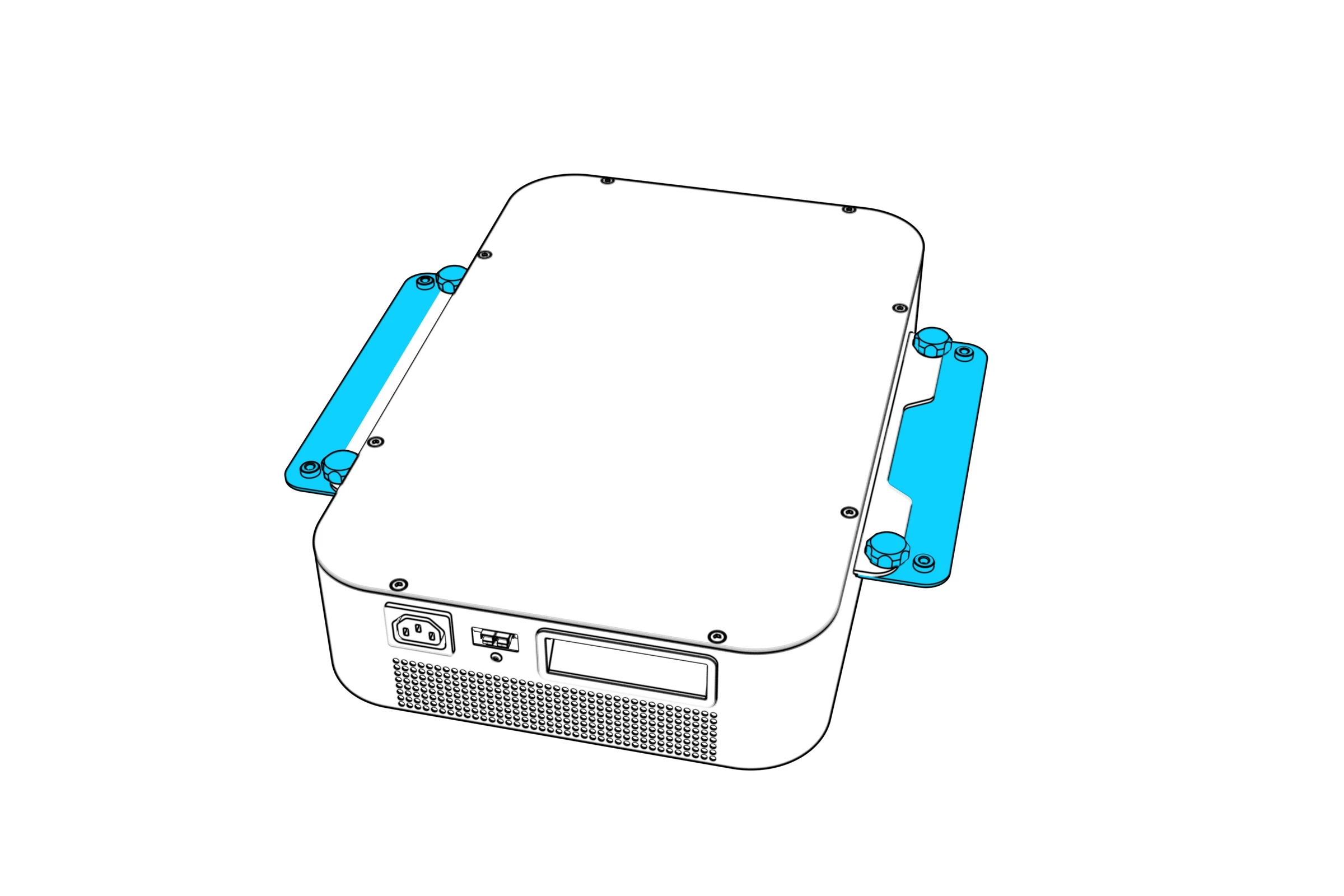 Battery with brackets fastened on both sides.