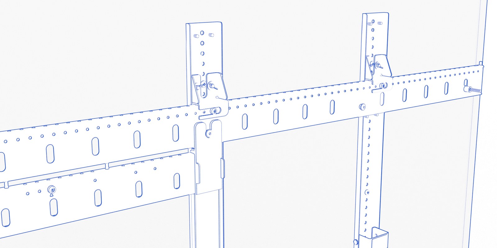 Rear animation showing the left-hand display hooks engaging the locking bumpers.
