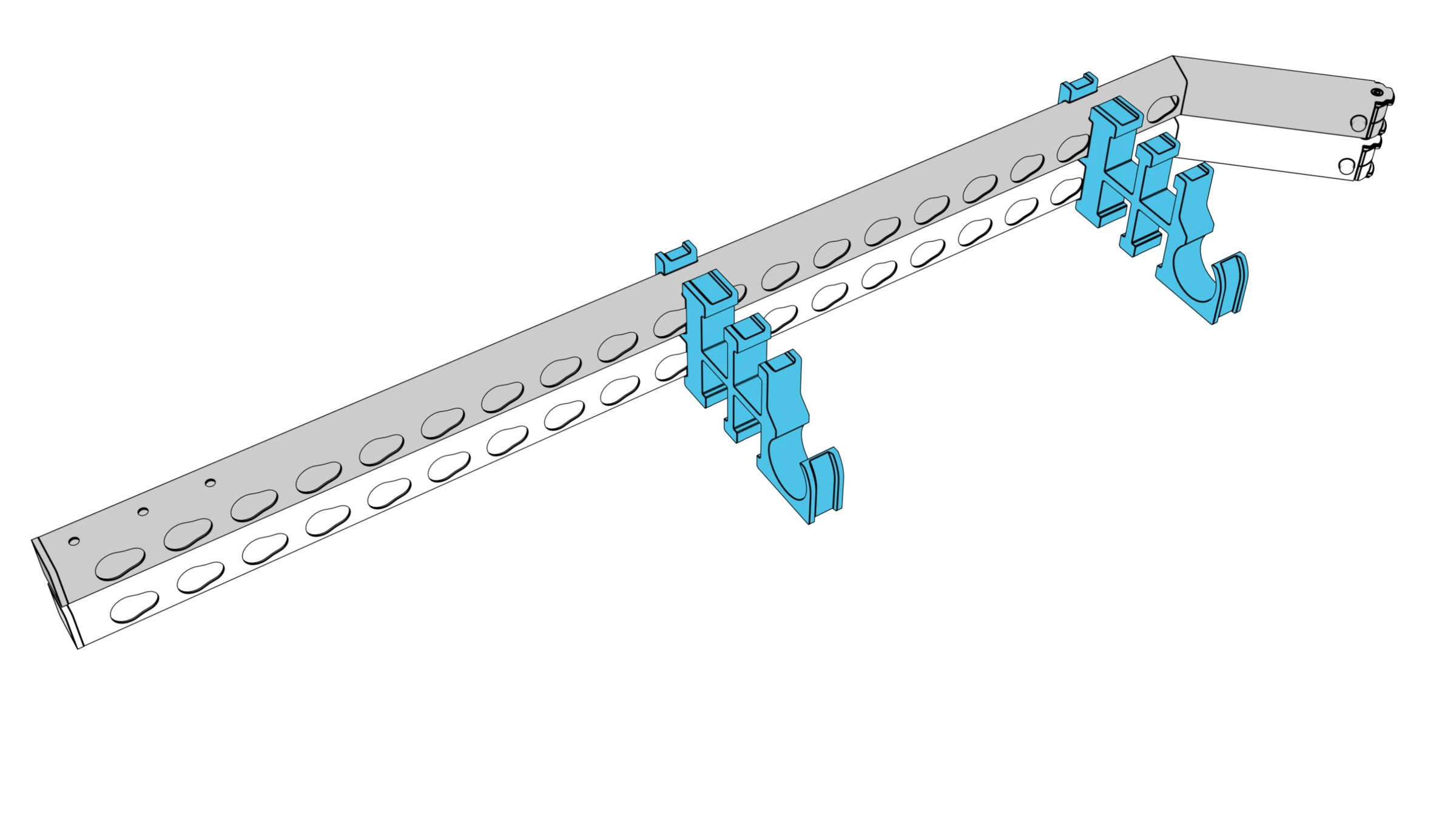 A second column nested beside the first within the storage rings.