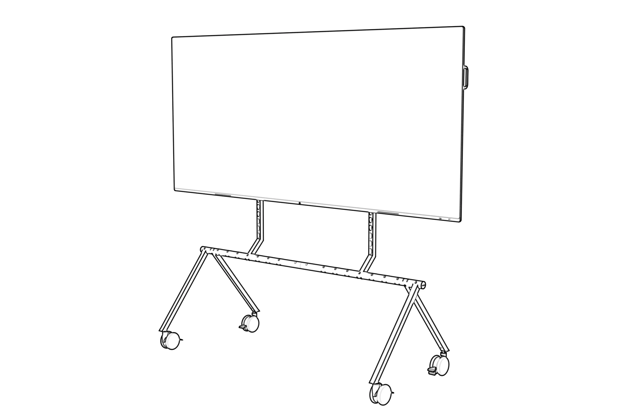 Completed XL display stand viewed from the front.