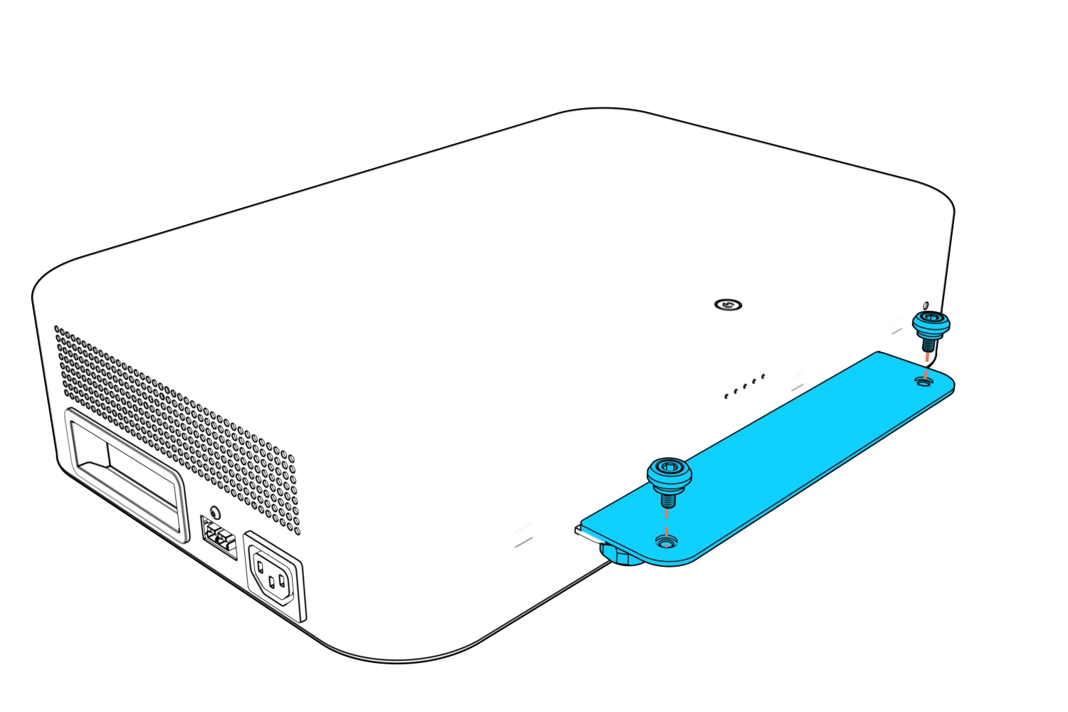 Two battery anchors aligned with the mounting positions on one bracket.