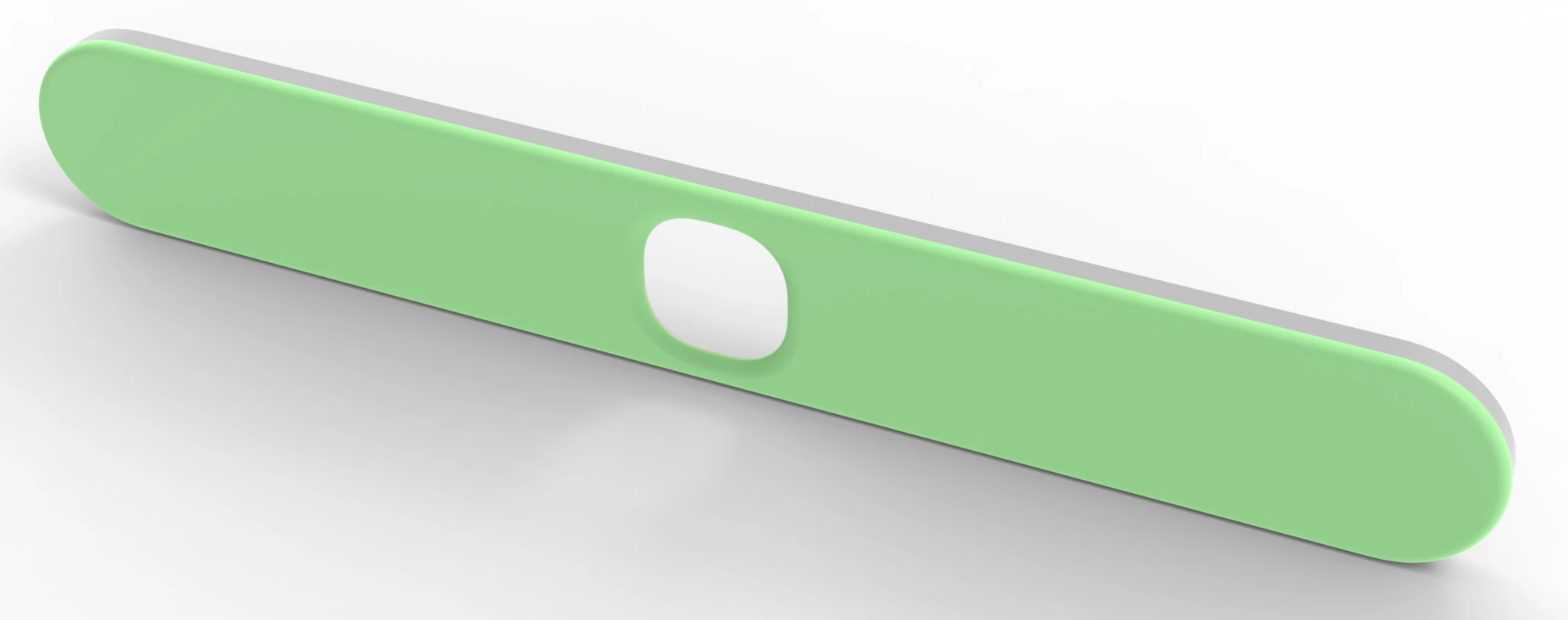 Front of the Rally Bar Huddle cover, with the printable front surface highlighted green around the central camera opening.