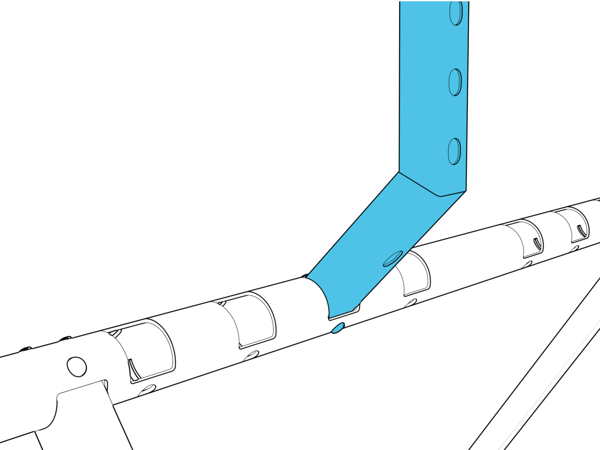 The column seated in its beam socket.