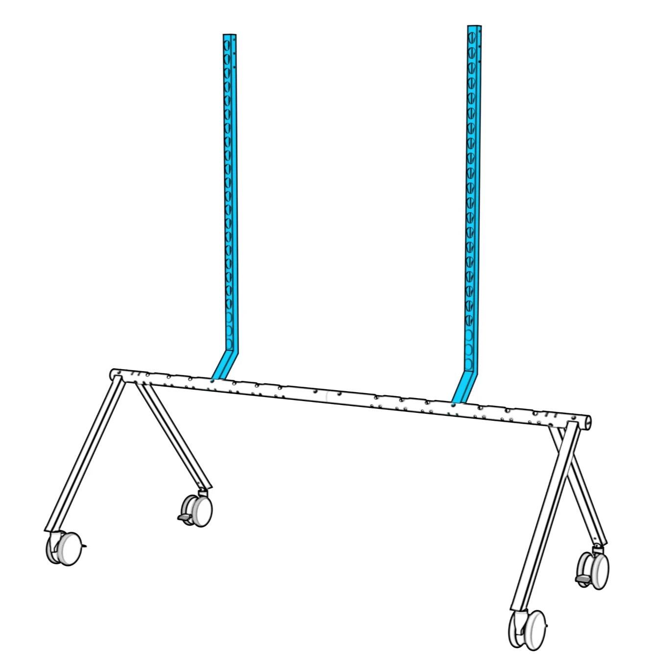 Stand with both upright columns installed.