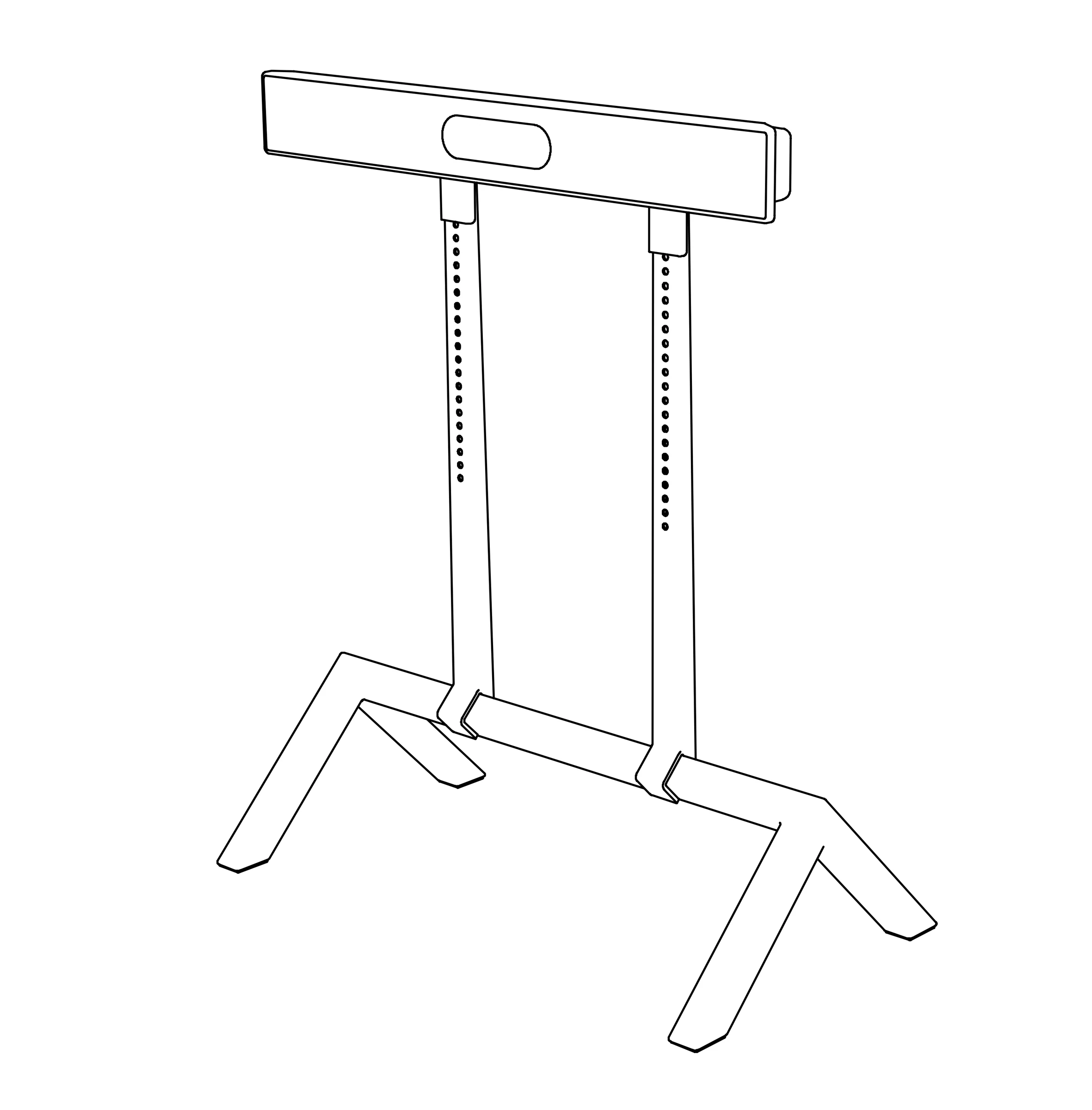 Completed upright stand with the Quad Camera across the top.