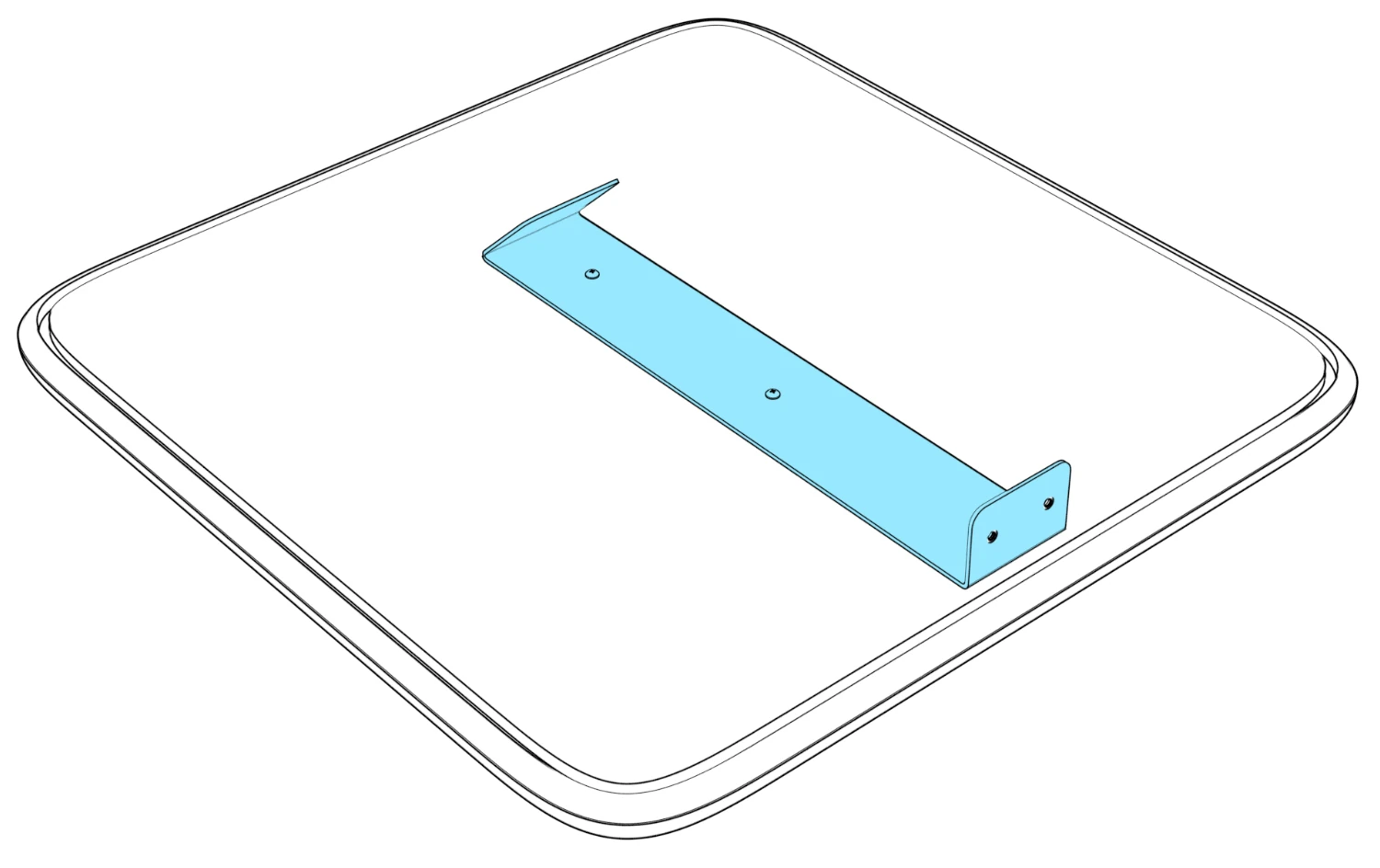 Panel bracket installed on the rear of the panel.