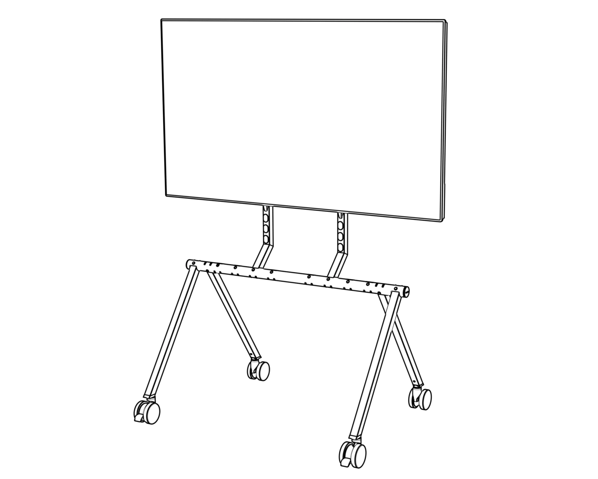 Front view of the completed stand with its display mounted.