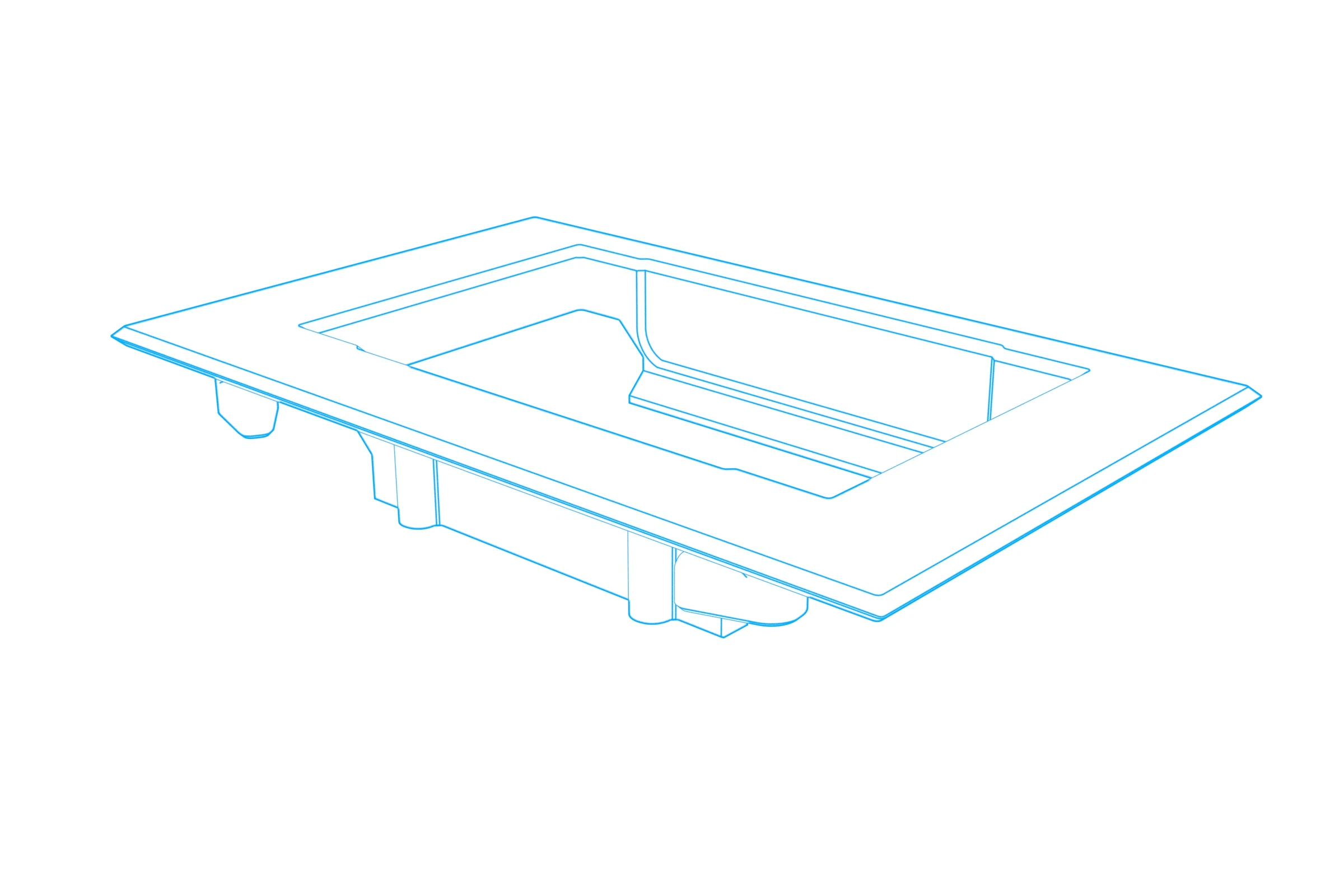 Console insert with an opening and support ledges for a Shure SBC 200 charging dock.