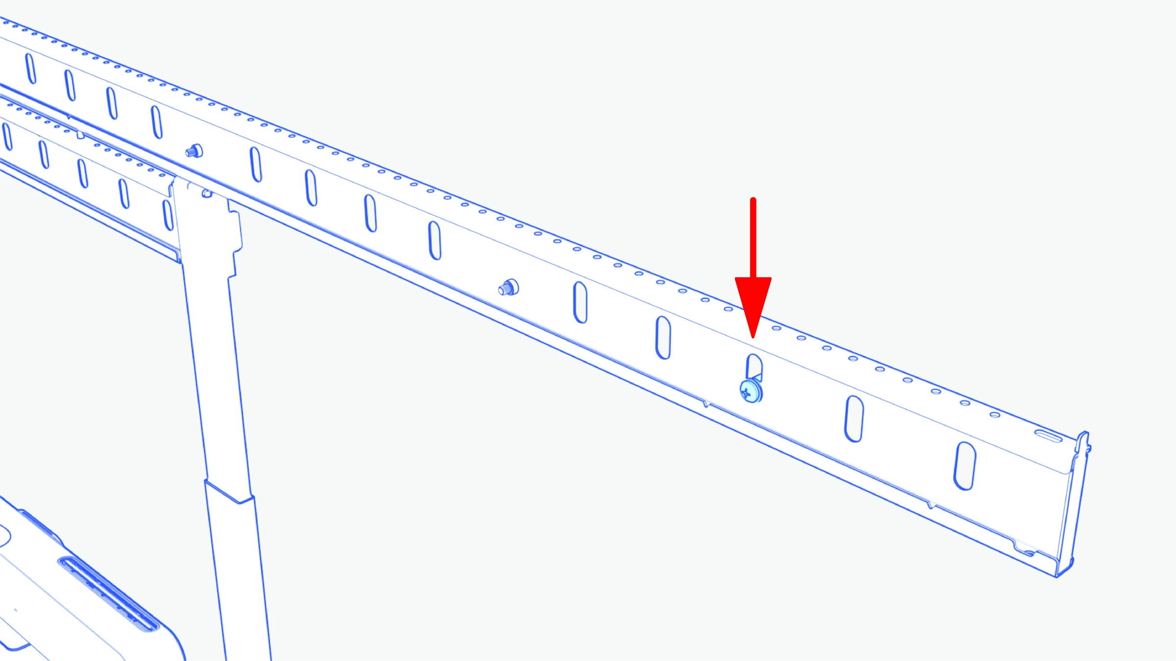 Outer bar mounting position indicated at the wall anchor.
