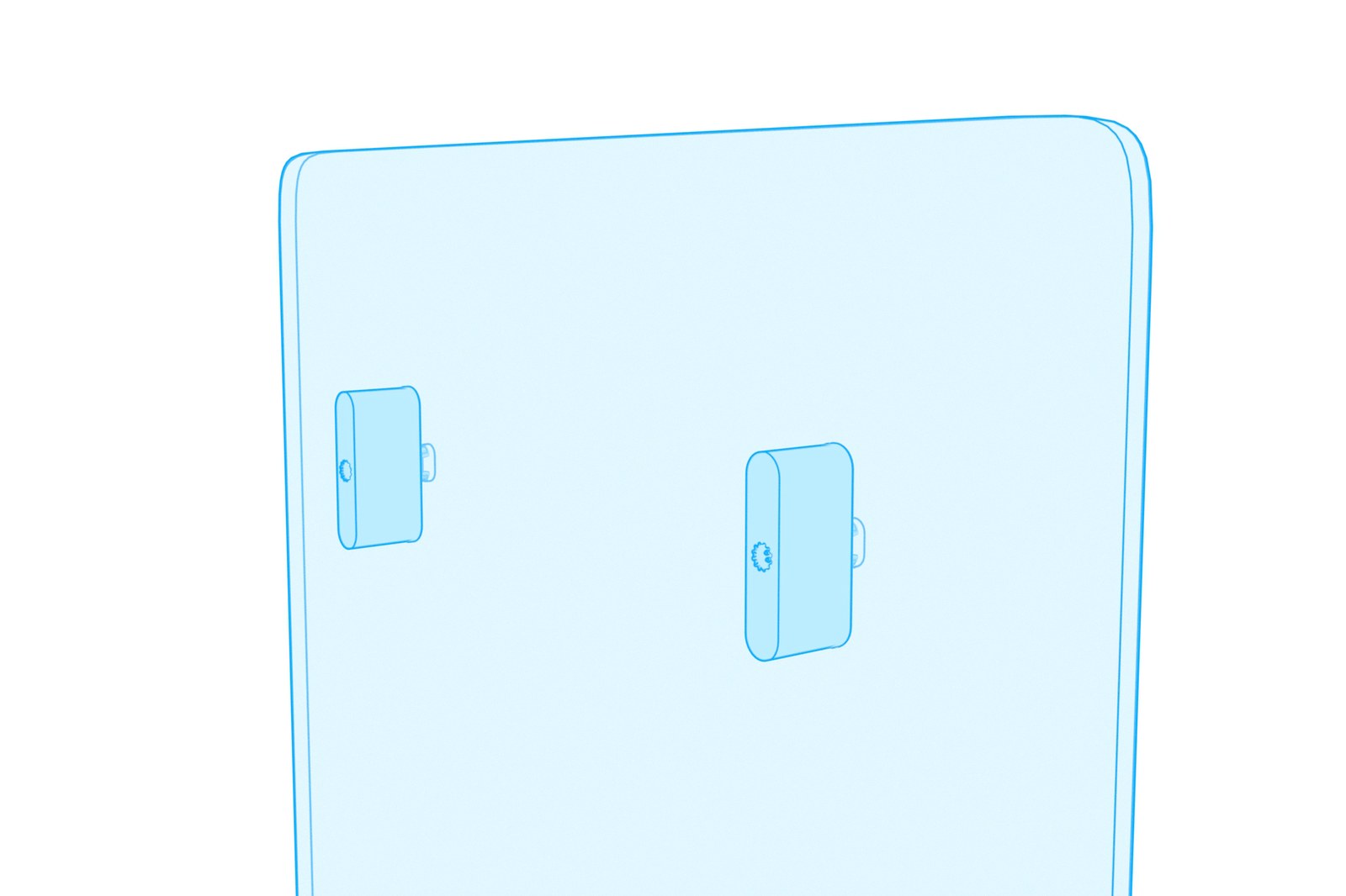 Animation showing spacers pressed into the pill-shaped panel holes.