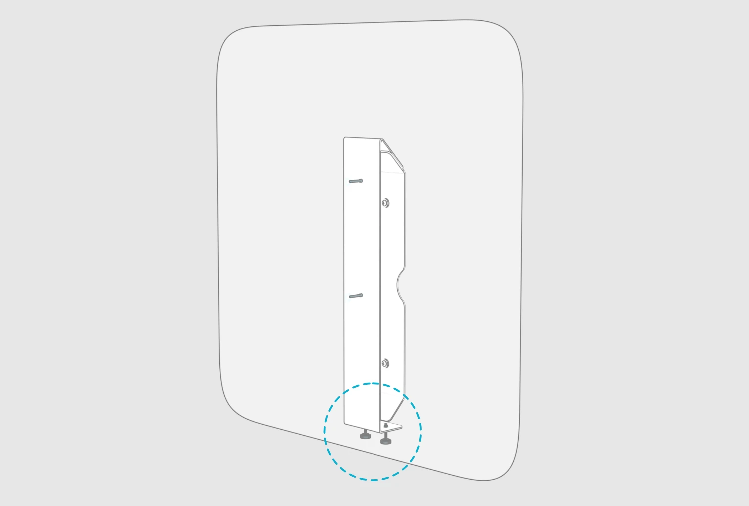 Rear panel view highlighting the lower thumbscrew locations.