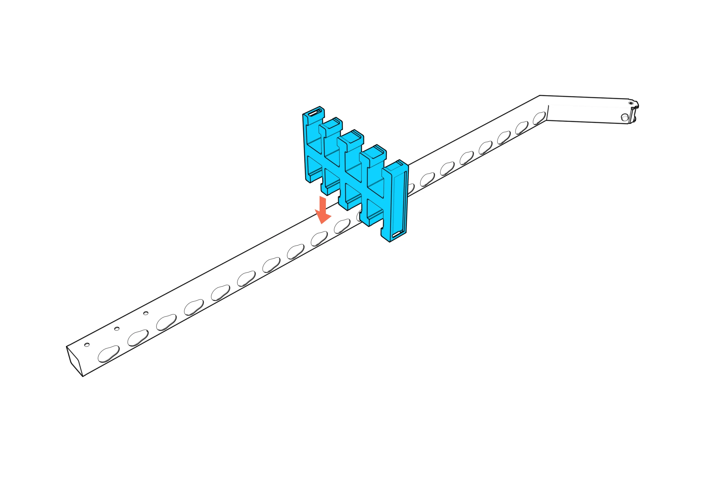 First storage ring aligned with a detached column.