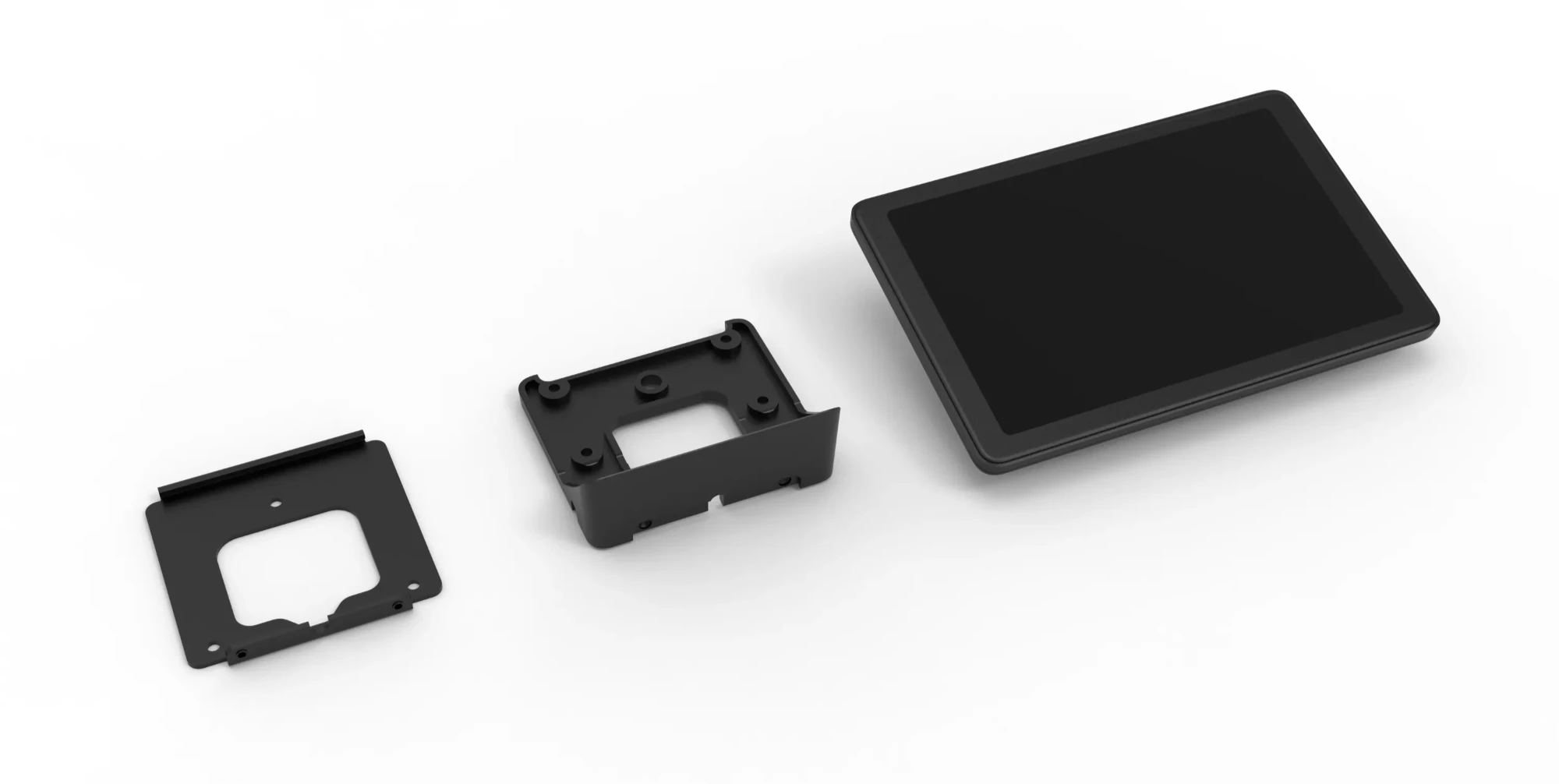 Neat Pad mount adapter, wall mount, and Neat Pad shown separately as required items not included with the Heckler mount.
