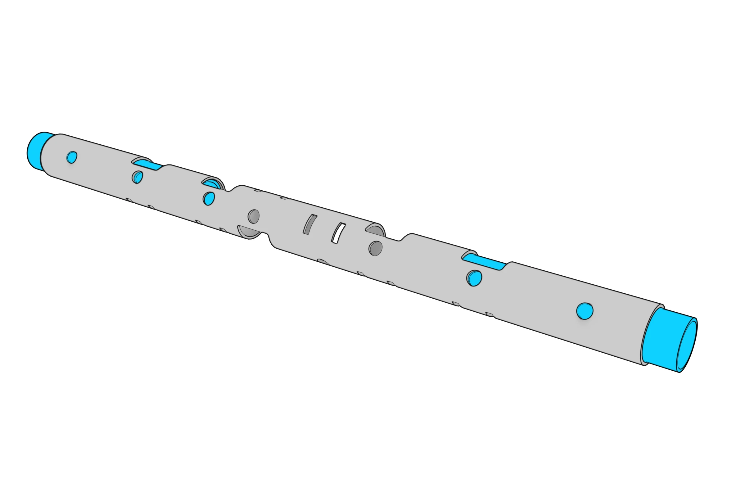 Both couplers stored inside the center beam.