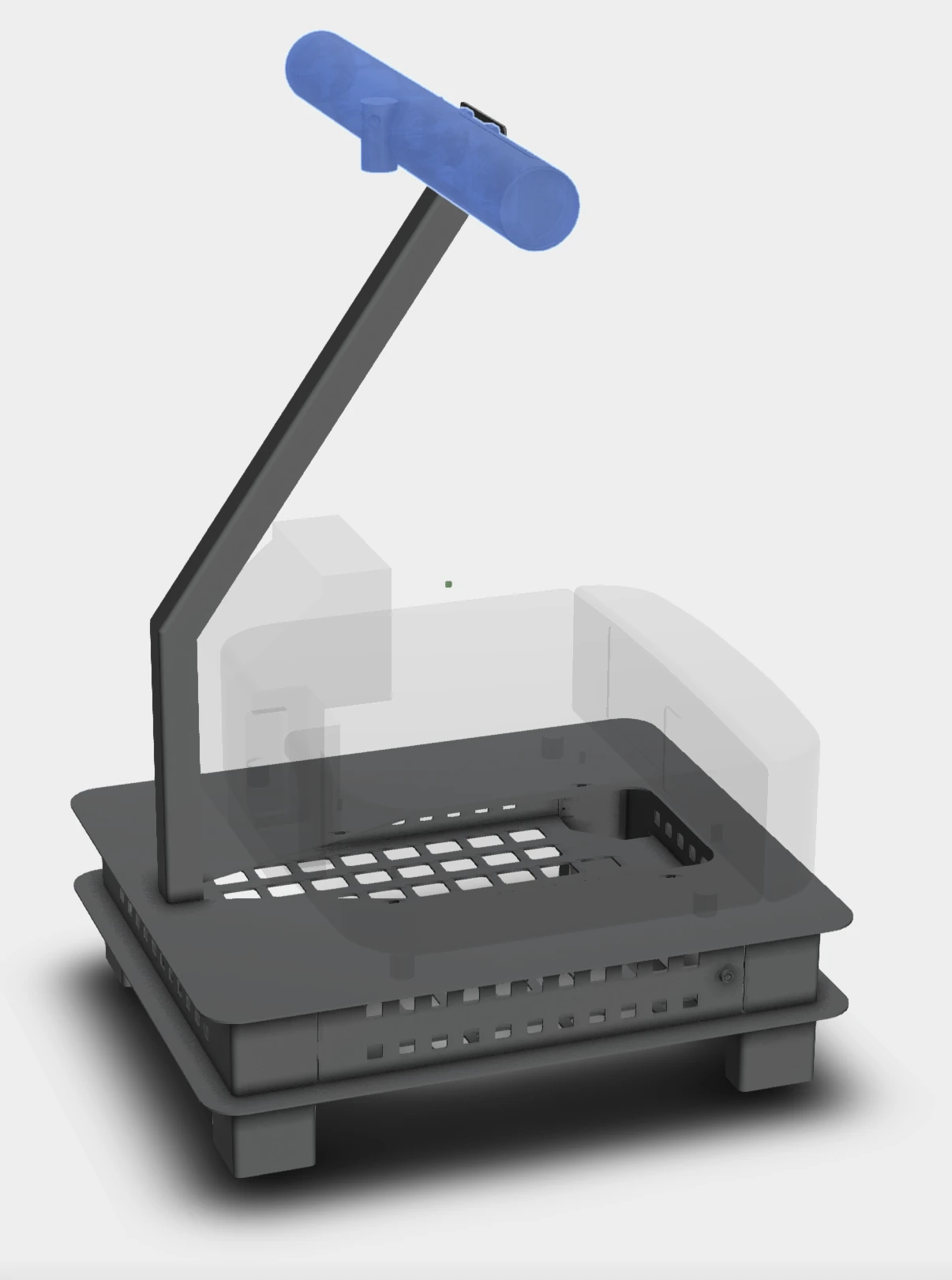 Video bar highlighted on the neck, facing outward from the stand base.
