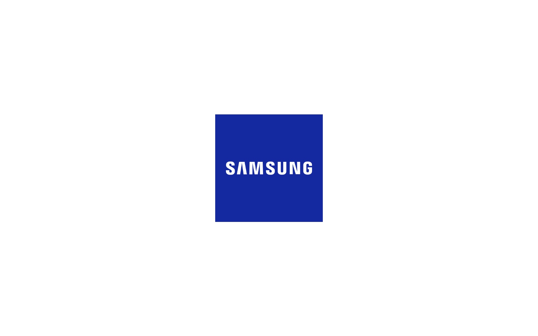 Samsung logo on a white card.