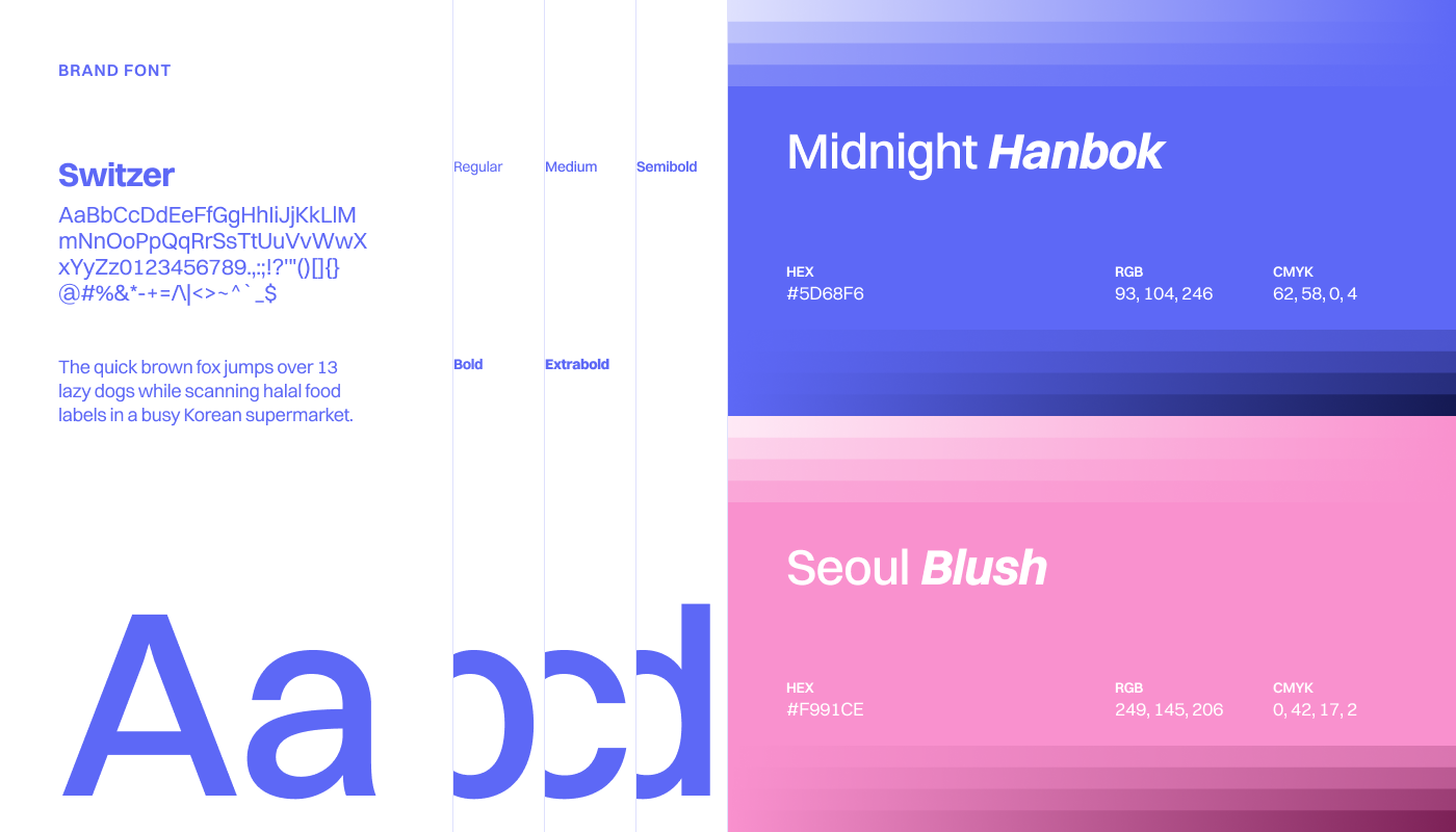 font and color palette