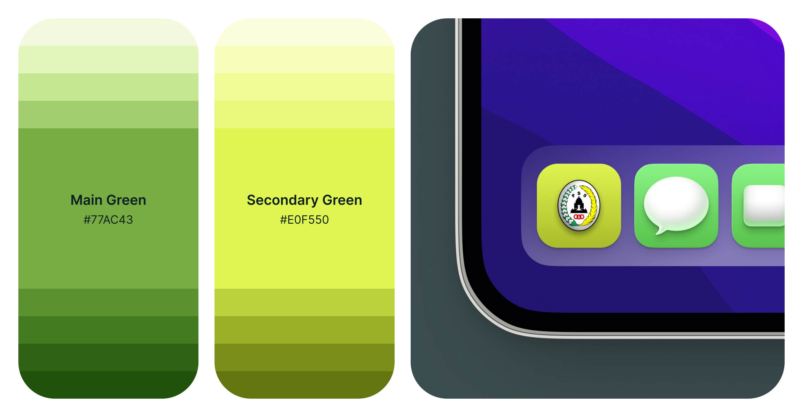 color palette and app icon mockup