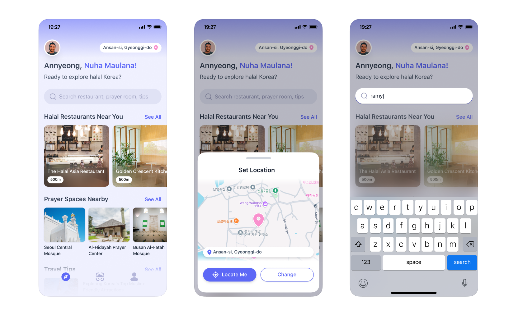 Homepage and search flow