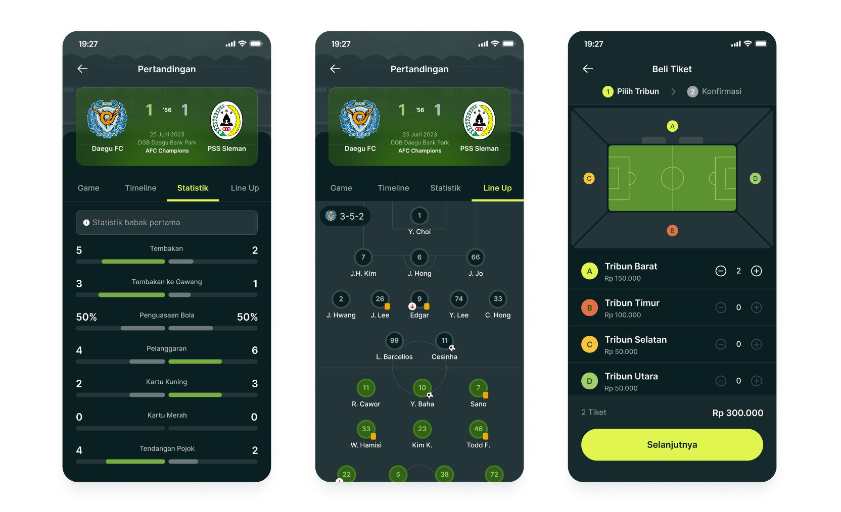 match detail page and buy ticket page