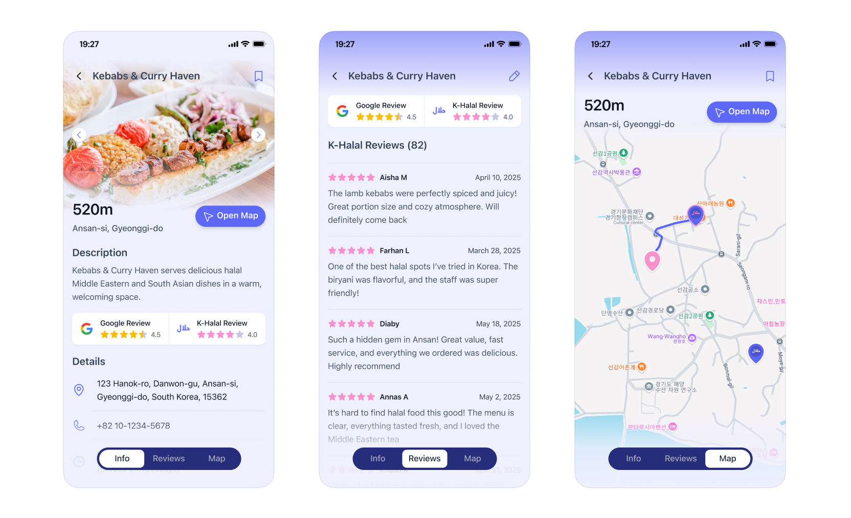 Restaurant detail page
