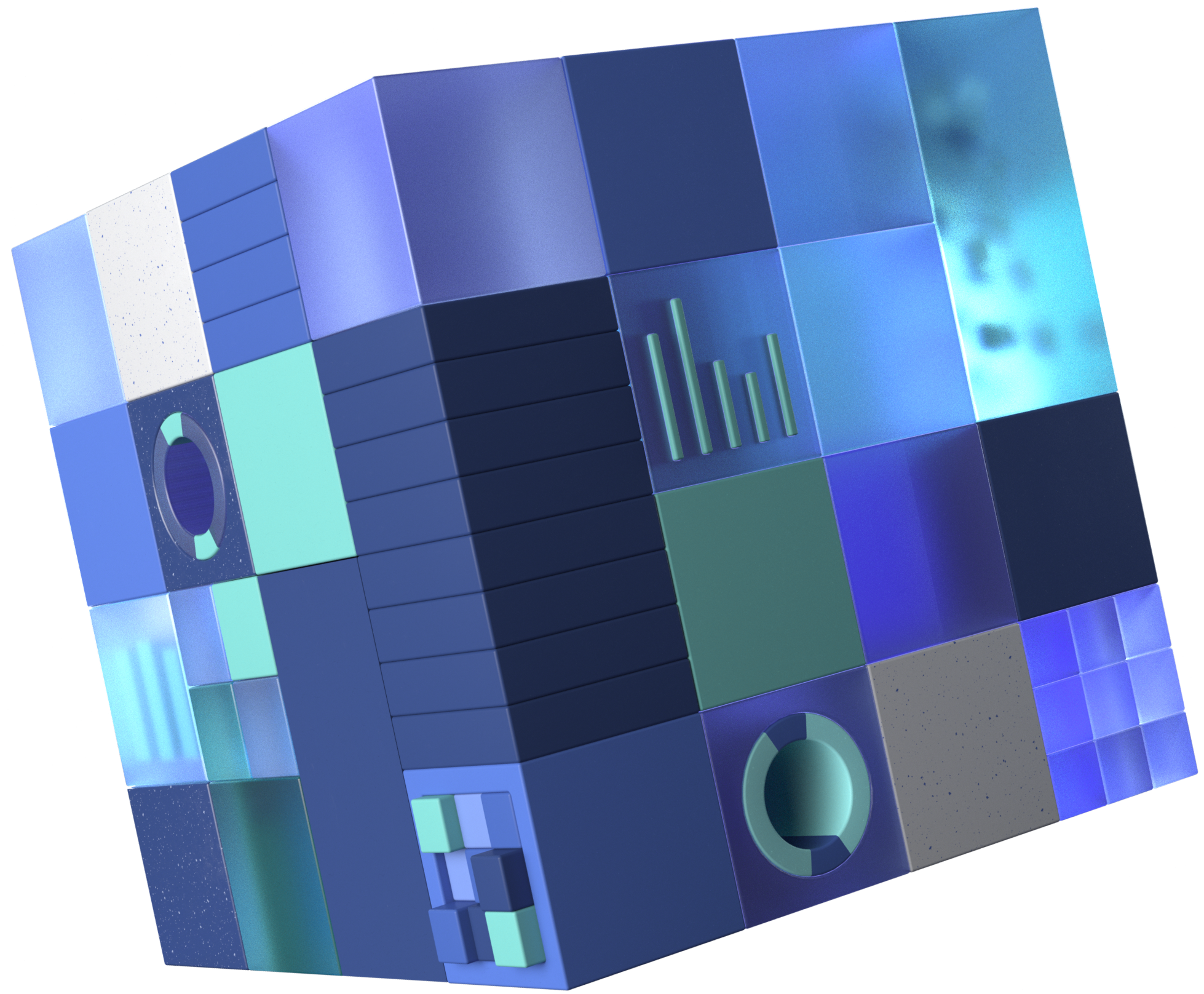 A cube representing the core technology